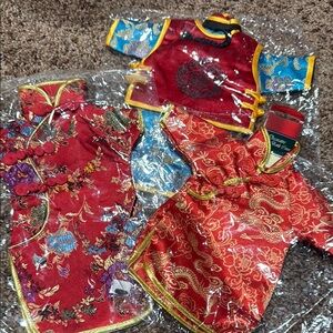 Traditional Red and Gold decorative wine bottle covers